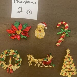 - Lot of 6 Vintage Gerry’s Christmas Pin/Brooches Christmas Jewelry #2
